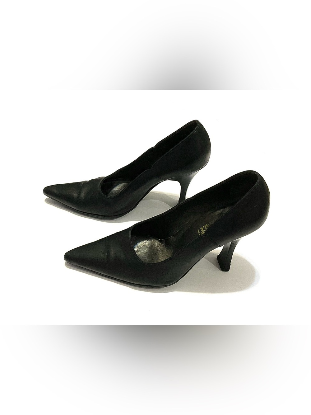 Vintage Gianni Versace Black Leather Pumps
